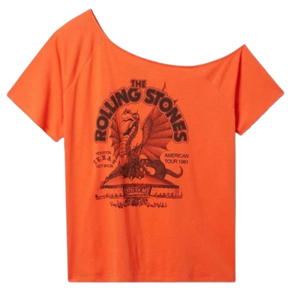 NWT Torrid Orange Rolling Stones Off-Shoulder Tee Sizes (2X,3X,4X) - Picture 4 of 4